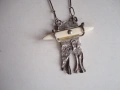 Дизайнерско сребърно колие амулет, снимка 9