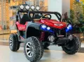 Акумулаторен Двуместен джип UTV 4X4 12V батерия,MP3 плейър, с меки гуми с двойна Кожена седалка, снимка 14