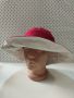 Дамска шапка капела,червено бежова - 41
