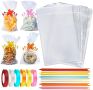 Нови Празнични Опаковъчни Торбички с Панделки - 60 Броя за сладки, снимка 1 - Други - 45197845