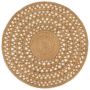 vidaXL Ръчно плетен килим, юта, 120 см, кръгъл.SKU:344958, снимка 1 - Килими - 45493053