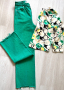 Зелен деним Zara & дизайнерска туника , снимка 1 - Дънки - 45063800