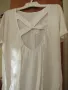 Дамска бяла тениска с бродерия и гол гръб, размер L, снимка 8