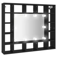 vidaXL LED огледален шкаф, черен, 91x15x76,5 см*SKU:833496, снимка 1 - Огледала - 45851856