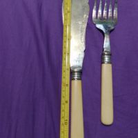 Посребрени   нож и вилица  за риба, снимка 4 - Антикварни и старинни предмети - 45375360