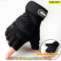 Черни ръкавици за колоездене или фитнес без пръсти - КОД 4051, снимка 2 - Ръкавици - 45220995