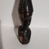 Бюст на жена африканка от абанос 18 см, снимка 1 - Антикварни и старинни предмети - 44438824
