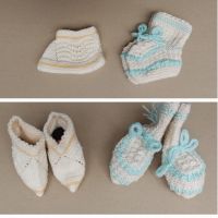 Плетени бебешки шапки, ръкавички, терлички, снимка 2 - Бебешки чорапи - 45222713