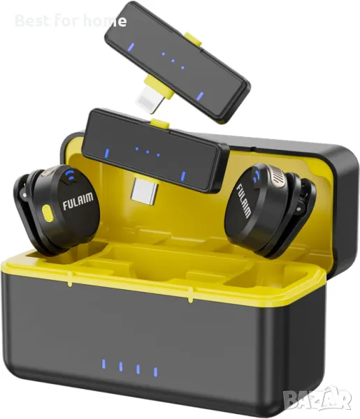  Два броя безжични микрофони с калъф за зареждане FULAIM , снимка 1