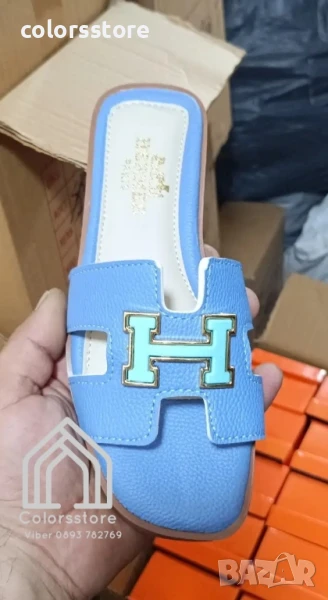 Дамски сини чехли Hermes/VL323s, снимка 1