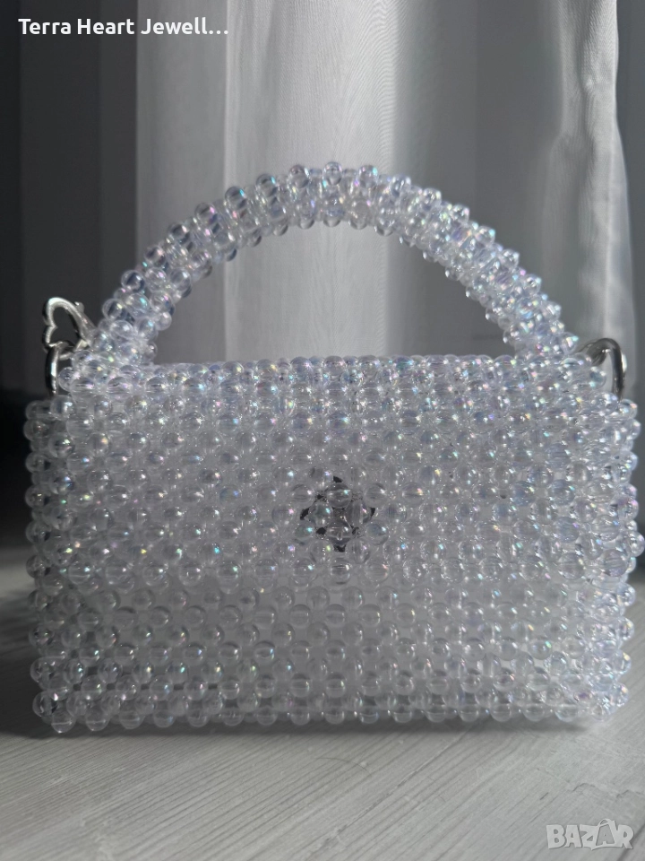 Дамска чанта ръчна изработка цвят русалка, снимка 1