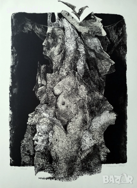 Картина, графика, "Rock", худ. А. Тихонова-Йорданова, снимка 1