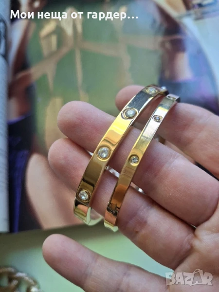 Гривни стил Cartier,  2бр, снимка 1