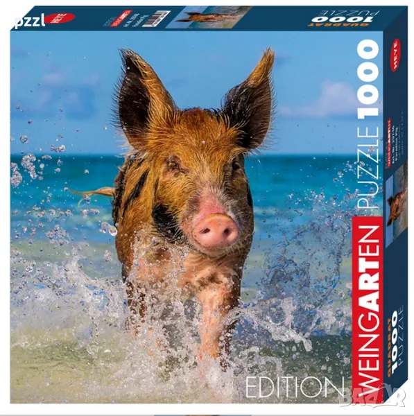 [неналичен]Пъзел "Paradise pig" Weingarten Edition Heye 1000 части, снимка 1