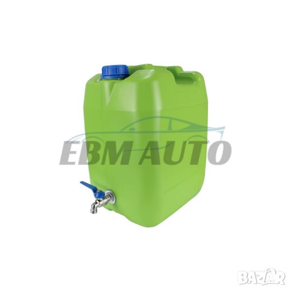 Туба за вода с кран 20L – зелена, снимка 1