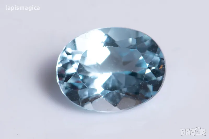 Син топаз 2.29ct 9x7mm овална шлифовка #5, снимка 1