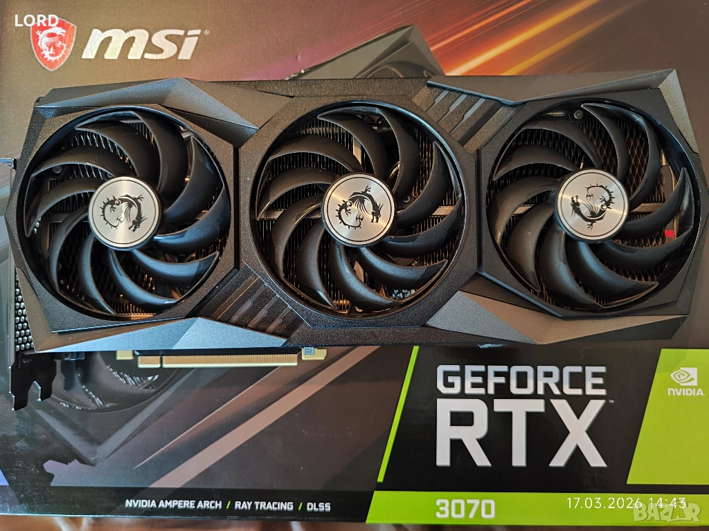 Видеокарта RTX 3070 8GB Msi Gaming X Trio, снимка 1