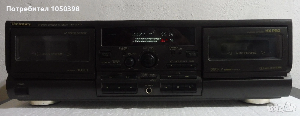 Дек Technics RS-TR474- Японски двукасетъчен автореверс- Като Нов, снимка 1