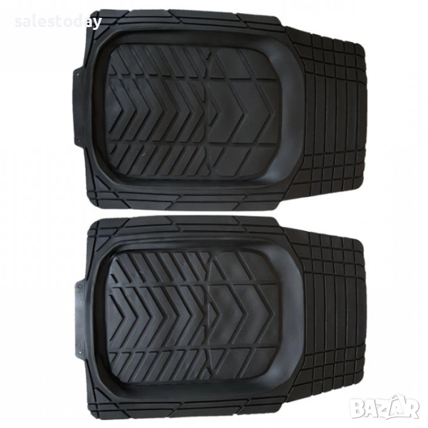 Гумени предни стелки за кола, Универсални, Черни, Леген, 2 бр, 74 x 52 см , снимка 1