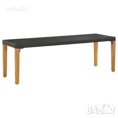 vidaXL Градинска пейка, 80 см, полиратан, черна（SKU:46486, снимка 1