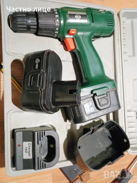 ПРОМОЦИЯ! Винтоверт с куфар, работещ, за части на 18 Волта, снимка 1