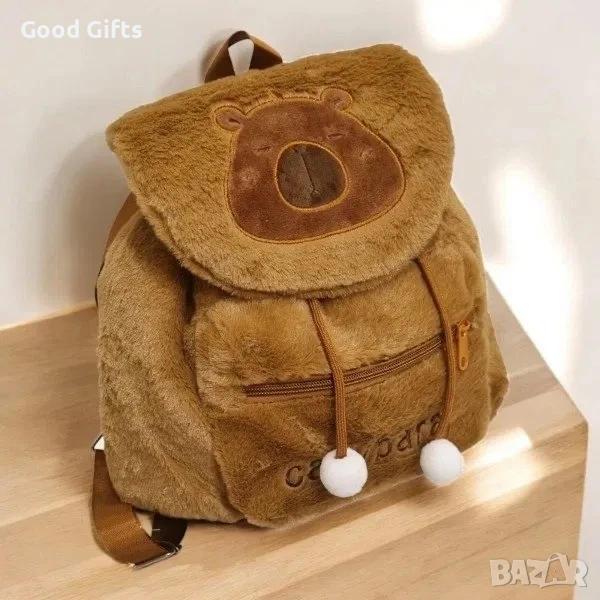 Голяма Плюшена раница Капибара, чанта Капибара, снимка 1