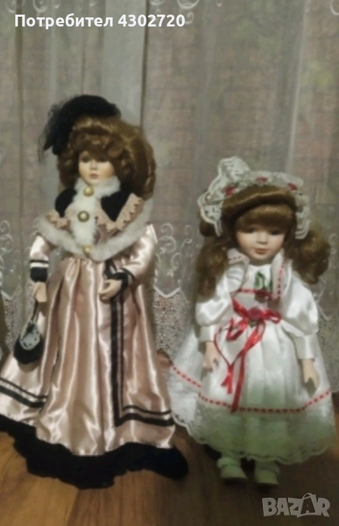 Две порцеланови кукли 40 и 50см., снимка 1