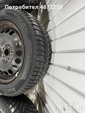 Зимни гуми Hankook 205/60/16 ДОТ със стоманени джанти 5x115 за Опел, снимка 6 - Гуми и джанти - 52697082