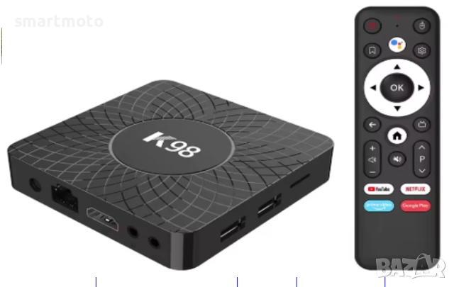 Андроид тв бокс k98  с андроид 14 Quad Core 16GB ROM 2GB RAM BT5.0 2.4/5G WiFi RK3518, снимка 2 - Други - 52534204