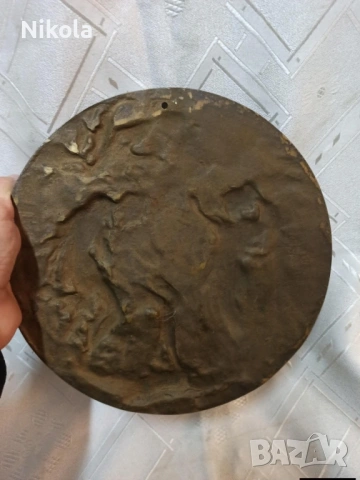 Антикварна масивна бронзова релефна плоча-барелеф изобразяваща Адам Ева, снимка 4 - Антикварни и старинни предмети - 53122373