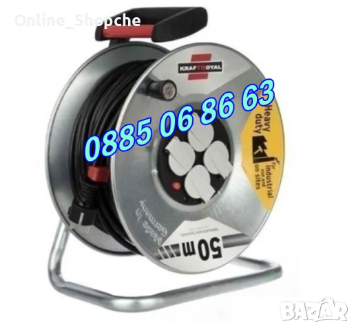 Ел. удължител макара 50 метра с 4 гнезда, снимка 3 - Други инструменти - 53261704