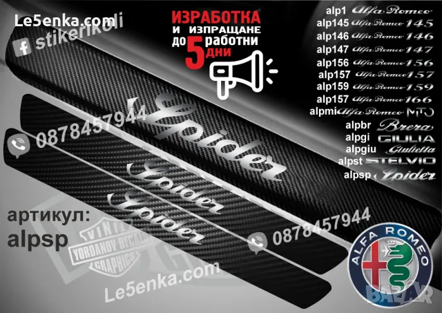 ПРАГОВЕ карбон Alfa Romeo 145 фолио стикери alp145, снимка 13 - Аксесоари и консумативи - 39049246