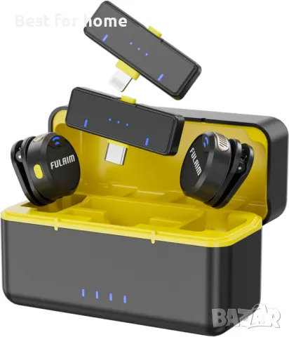  Два броя безжични микрофони с калъф за зареждане FULAIM 