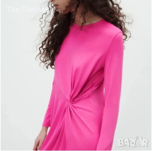 Рокля Zara S размер цикламена, снимка 3 - Рокли - 53571071