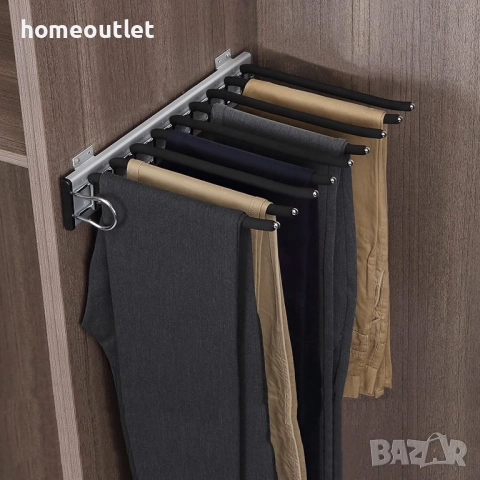 ПРОМОЦИЯ Закачалка / органайзер за панталони SINGLE SIDE SHEST TROUSERS RACK 944-KJ-Y, снимка 3 - Закачалки - 52838860
