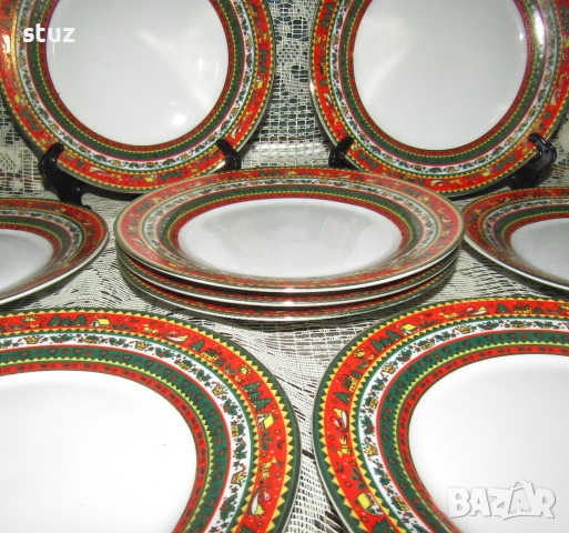 Порцеланови десертни чинии с коледни мотиви, нови, снимка 3 - Чинии - 52585570