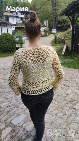 Ръчно плетена блуза, снимка 4 - Блузи с дълъг ръкав и пуловери - 50225071