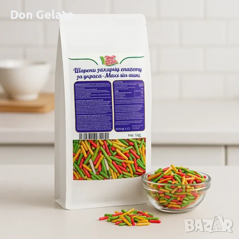 Шарени захарни спагети за украса – Maxi Stix микс, снимка 3 - Други - 51268451