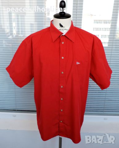 Paul Smith - елегантна  мъжка  маркова червена риза с къс ръкав размер XXL , снимка 1 - Ризи - 45269137