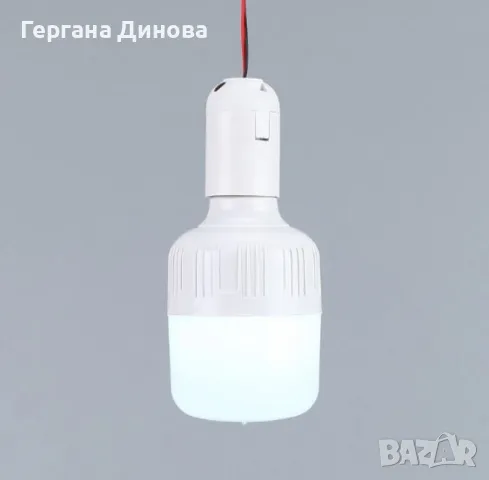 Преносима LED лампа с фасунга и кабел, снимка 2 - Лед осветление - 49444362