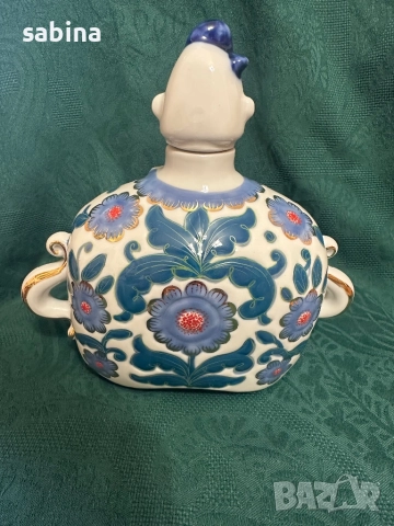 Рядка неизползвана нова порцеланова бутилка/гарафа „Казак с лула“, производство на Коростен, СССР, снимка 7 - Колекции - 52973528