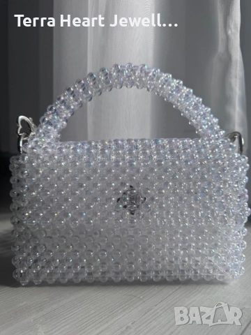 Дамска чанта ръчна изработка цвят русалка