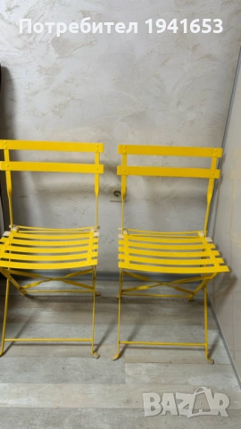 Продавам сгъваеми 2 бр. метални столове, снимка 3 - Столове - 53220052