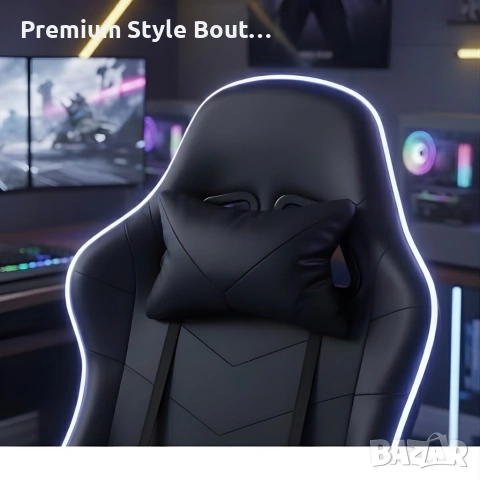 Геймърски стол премиум LED: Ергономичен комфорт със 7 цвята светлинни ефекти и релакс зона, снимка 2 - Геймърски - 53923042