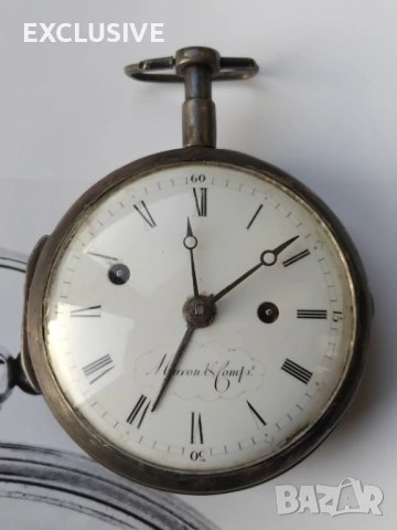 Швейцарски часовник с аларма на Meuron et Comp. 1780 година. , снимка 1 - Джобни - 53829394