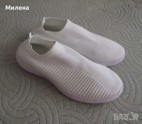 Супер-леки, летни спортни обувки тип чорап*Бели*Размер  44, снимка 2 - Ежедневни обувки - 46415131