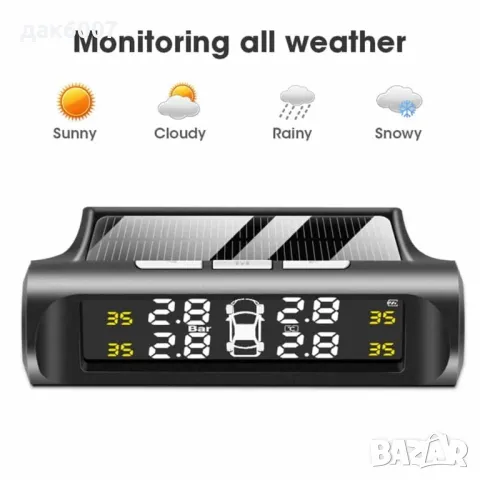 Безжична мини TPMS система за мониторинг на налягането и температурата в гумите , снимка 1 - Аксесоари и консумативи - 47121089