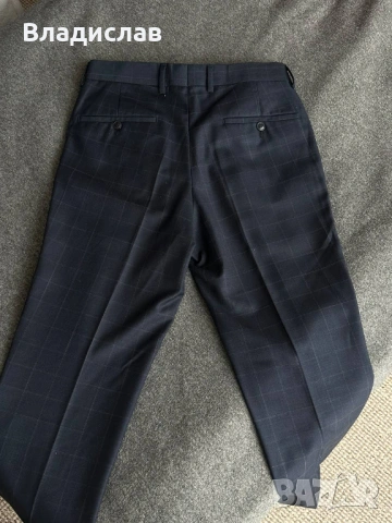 Стилен абитуриентски/сватбен/парти костюм от три части (размер S) + риза и вратовръзка!(тъмно синьо), снимка 2 - Ризи - 49743750