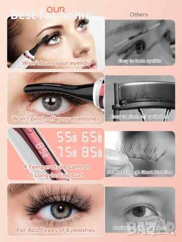 Нагряваща се извиваща машина за мигли, електрическа извиваща машина за мигли тип пръчка, снимка 2 - Други - 53572863