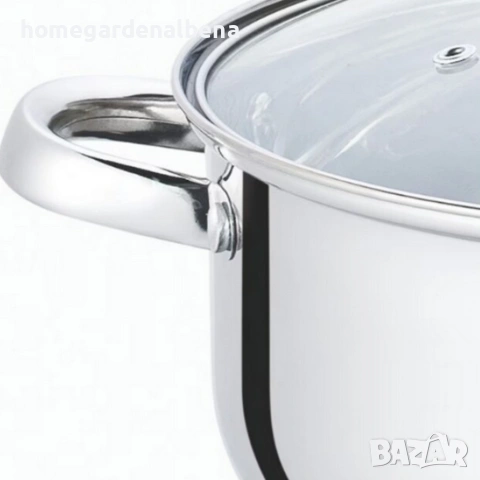Тенджера неръждаема стомана Cheffinger индукционно дъно стъклен капак 3.9 / 6.5 / 10 л, снимка 5 - Съдове за готвене - 54165730